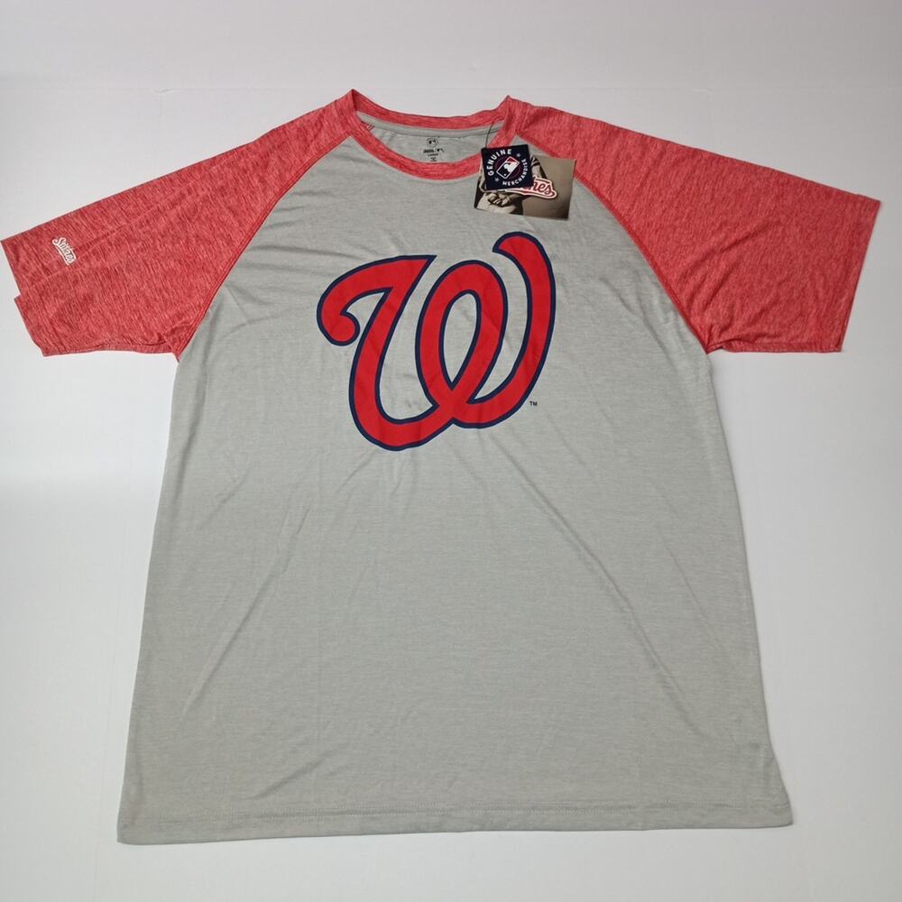 Washington Nationals Shirt Mens L Gray Stitches Baseball MLB‎